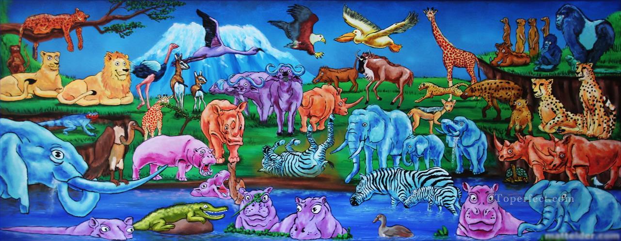 animals nursery from Africa Oil Paintings